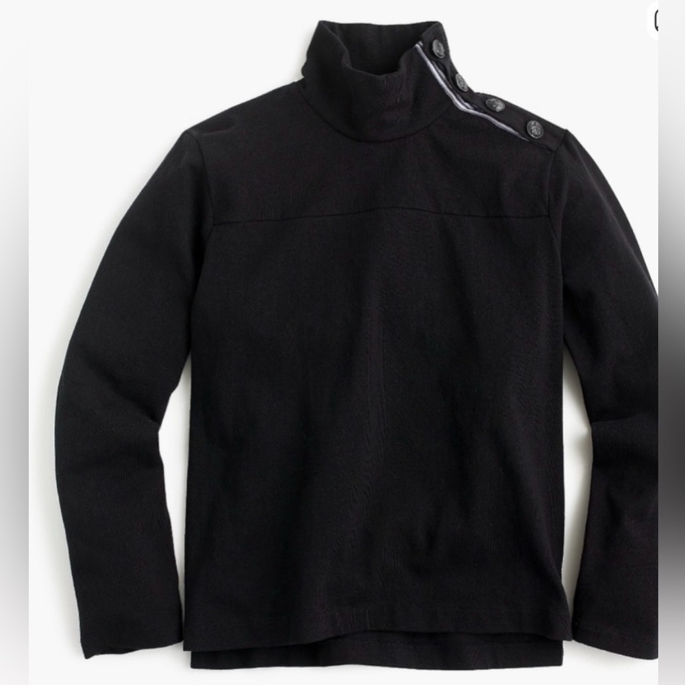 J. Crew Black Buttoned Collar Long Sleeves Top